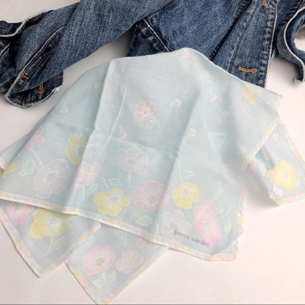 PIERRE CARDIN Pastel Rainbow Floral Print Scarf